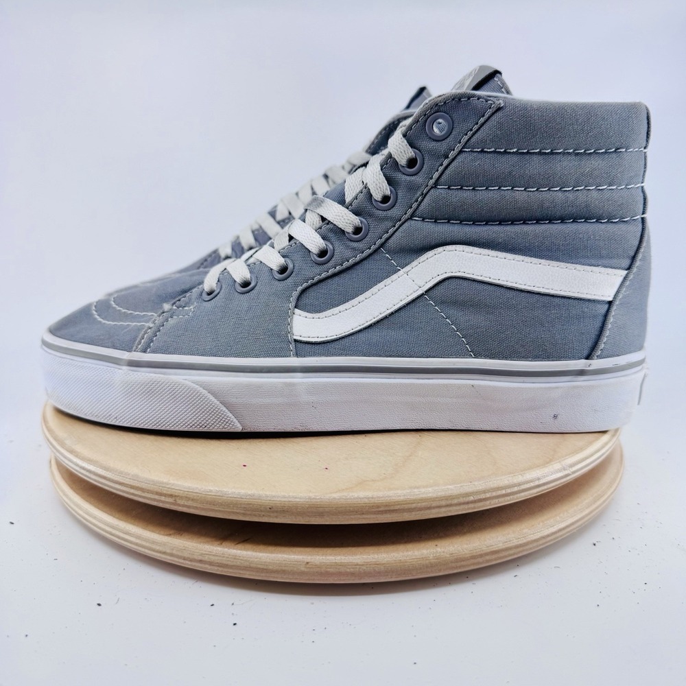 Vans SK8 Hi Sneakers Shoes Mens 7.5 Gray Canvas Suede Lace Up Skate Women's 9